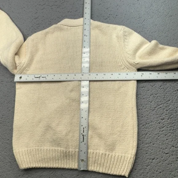 Faherty Ivory Button-Front Wool Cardigan - Picture 12 of 16